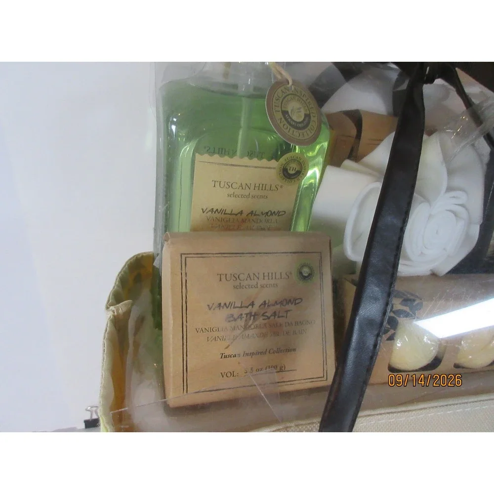 Tuscan Hills Vanilla Almond Body Care Collection 10pc Gift Set in Reusable Tote